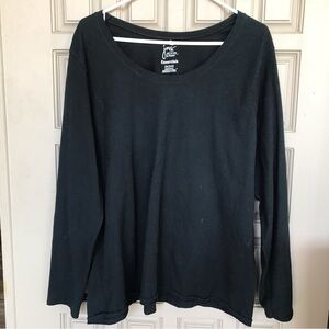 JMS Hanes Essentials TEE Sz2X/2XG Long Sleeves Black/Blue Excellent Condition